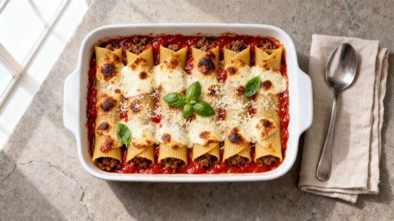 Savory Beef Manicotti Recipe | Baked Italian Comfort Food Pasta